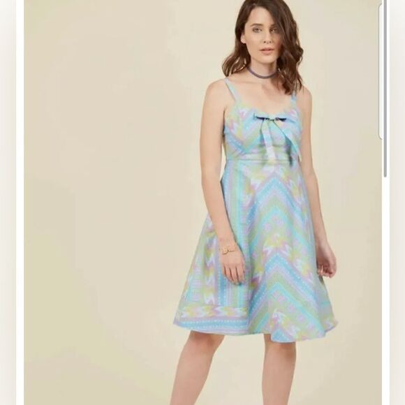 Modcloth Dresses & Skirts - ModCloth Yours To Adore Geometric Pastel Fit And Flare Dress